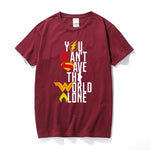 DC "YOU CANT SAVE THE WORLD ALONE" T-SHIRT